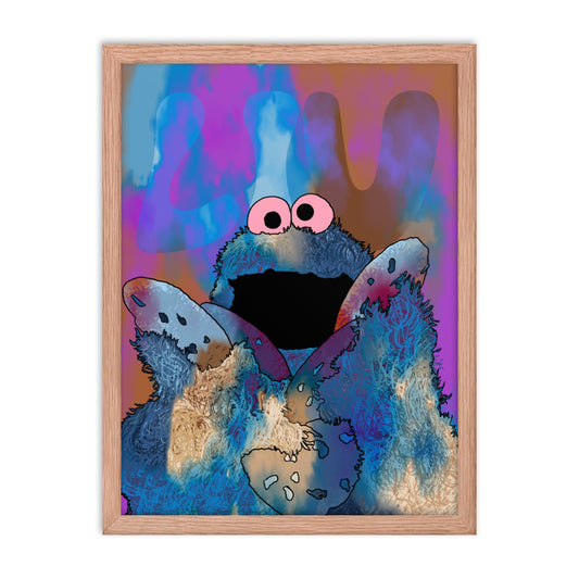 Blue Cookies Monster Framed poster