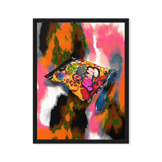 Psychedelic Peachie O's Framed canvas