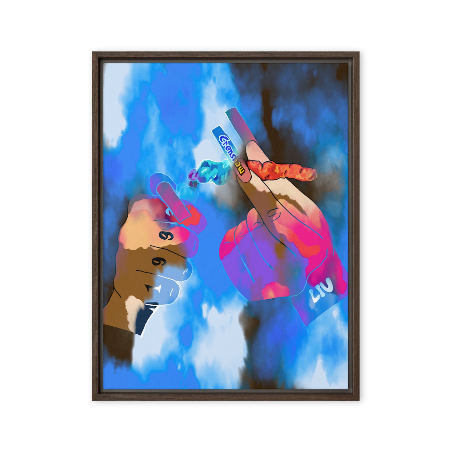 Psychedelic Cheeto Blunt Framed canvas