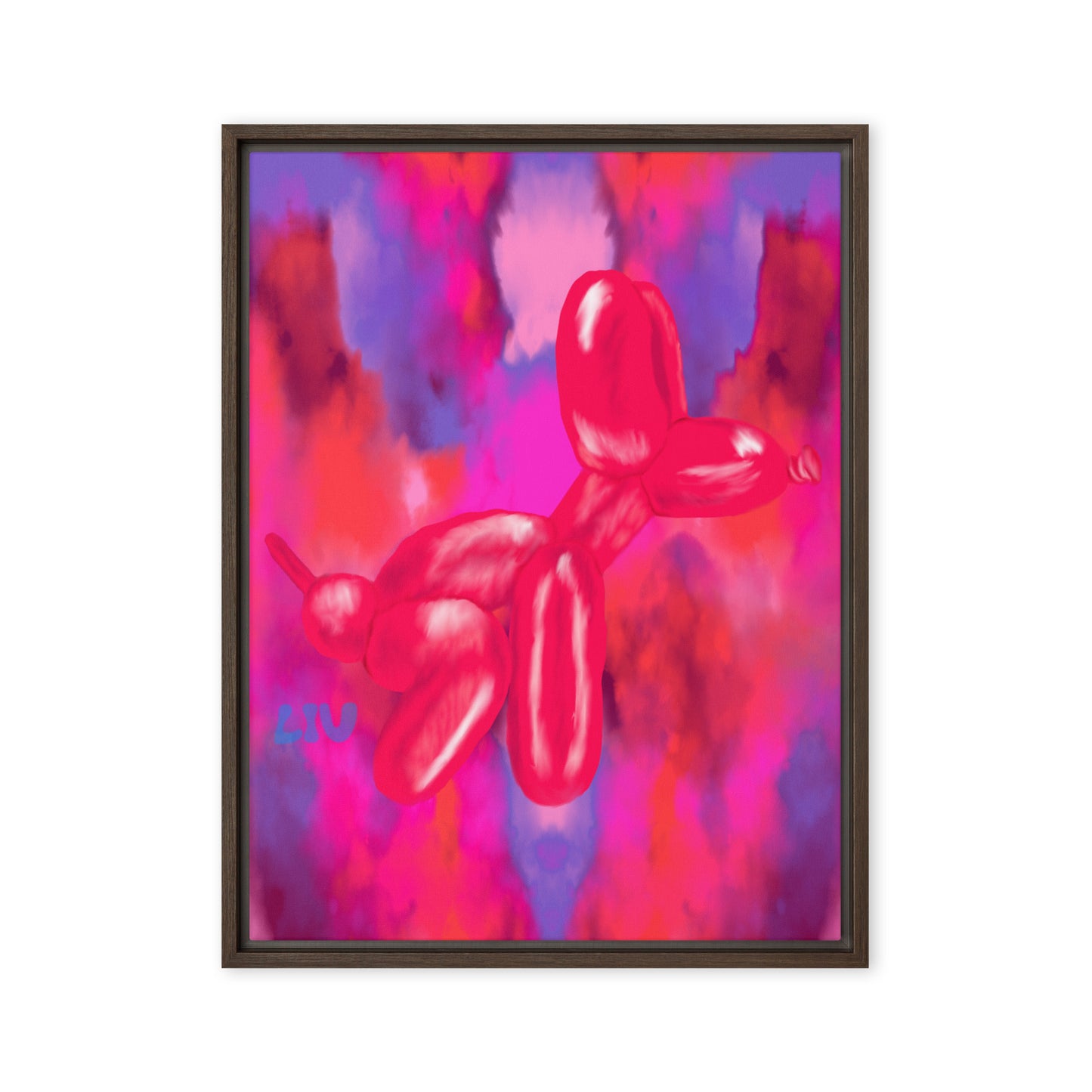 Pink Squat Framed canvas