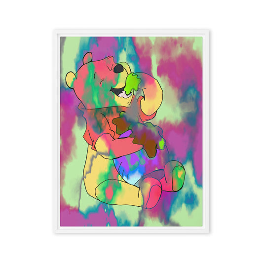 Psychedelic Pooh Framed canvas